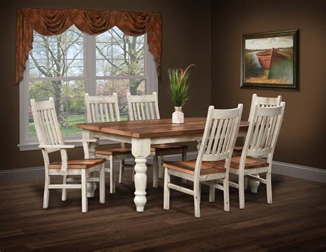 Urban Barnwood Farmhouse Dining Table And Chairs Home Amish Solid Wood