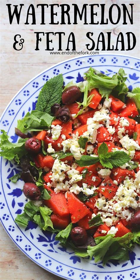 A Refreshing Summer Salad With Sweet Watermelon And Mint Topped With