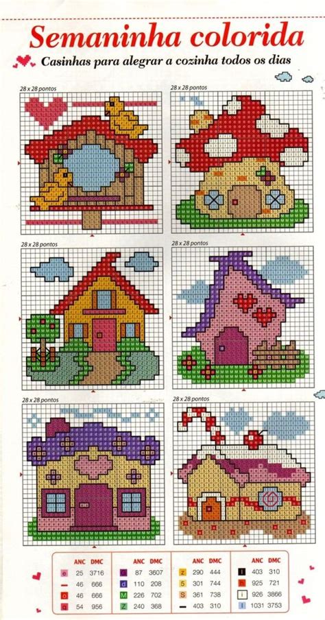 Check out all these counted cross stitch creations! Houses Free Cross Stitch Pattern Chart by Angela Anderson ...