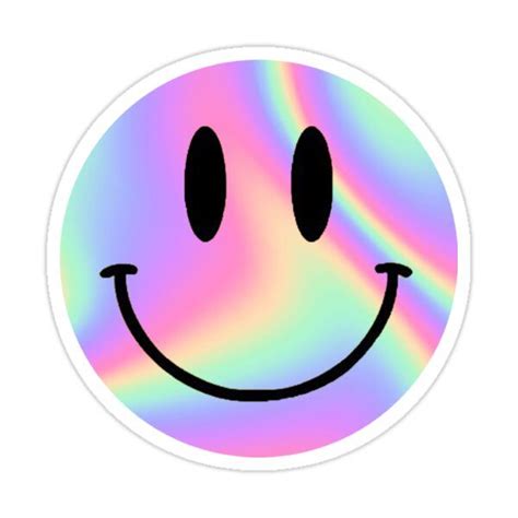 Holographic Smiley Face Sticker By Evas Designs Face Stickers