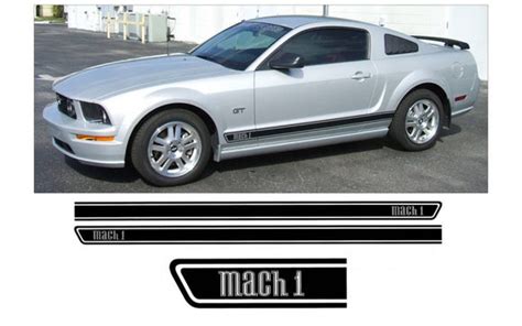 Mustang Mach 1 Lower Rocker Stripes Decal Mach 1 Name Graphic