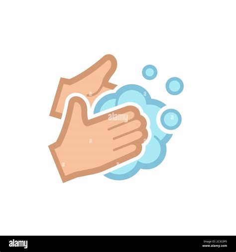 Wash Your Hands Icon In Color Isolated On White Vector Illustration
