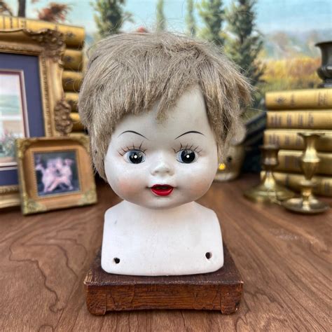 Vintage 7 Porcelain Doll Head Base Ceramic Doll Head Bust Etsy