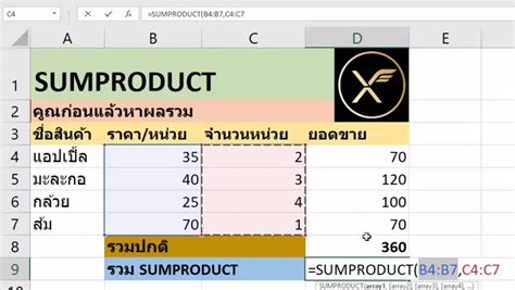 เทพเอ็กเซล : Thep Excel - ตัวอย่างการใช้ SUMPRODUCT | Facebook