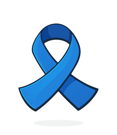 Blue Color Ribbon International Symbol Of Colon Cancer Awareness