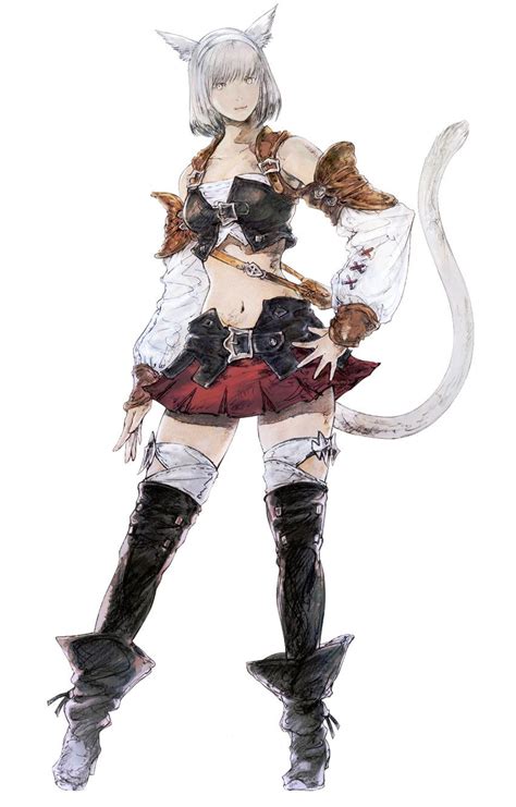 Miqo Te Female In Initial Gear Final Fantasy Xiv Final Fantasy Art