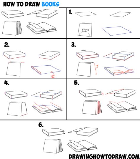 How To Draw Books In 4 Different Angles Perspectives Open Closed