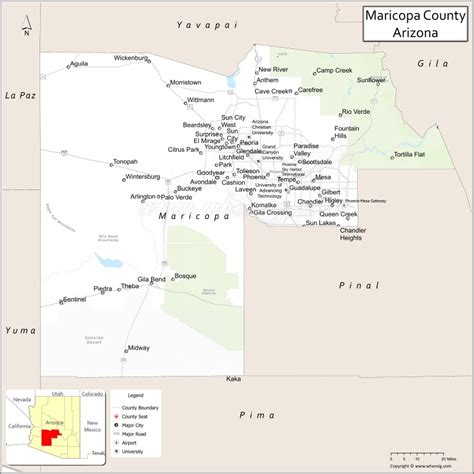 Map Of Maricopa County Arizona Where Is Located Cities Population