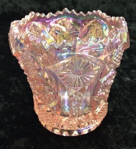 Vintage Indiana Glass Pink Carnival Glass Toothpick Holder Carnival Glass Carnival Glassware