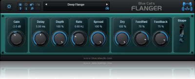 Blue Cat's Flanger - Classic Flanging Effect Audio Plug-in (VST, AU, RTAS, AAX, DirectX) (Freeware)