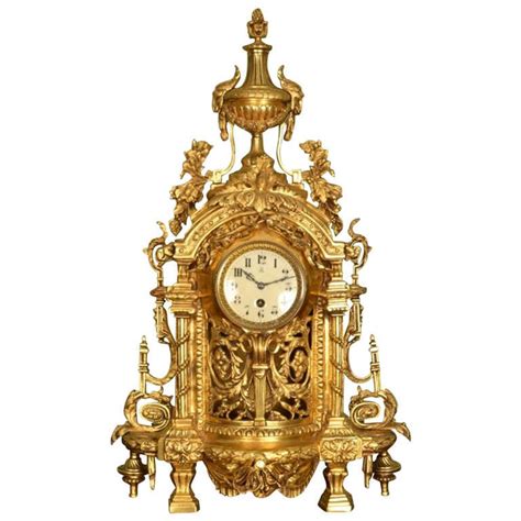 Antique French Gilt Bronze Mantel Clock C1890 At 1stdibs