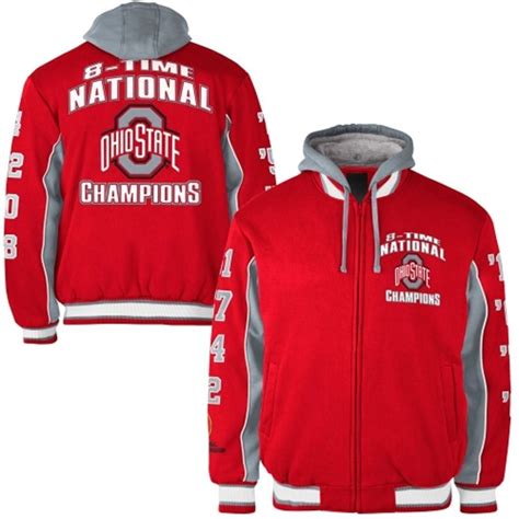 Ohio State Buckeyes Mens 8 Time National Champions Insulated Fleece