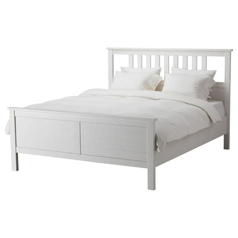 White Wood Double Bed Frame Oneathomeclub