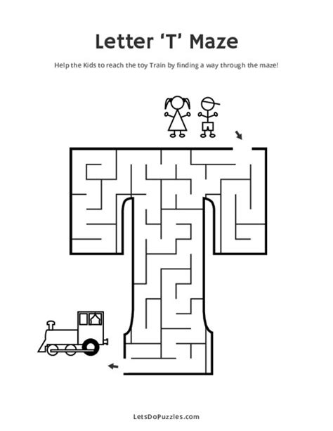 Uppercase Letter T Maze Fun Mazes For Kids
