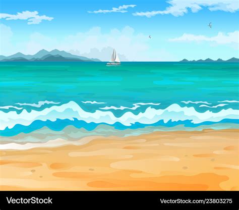 Sea Beach Royalty Free Vector Image Vectorstock