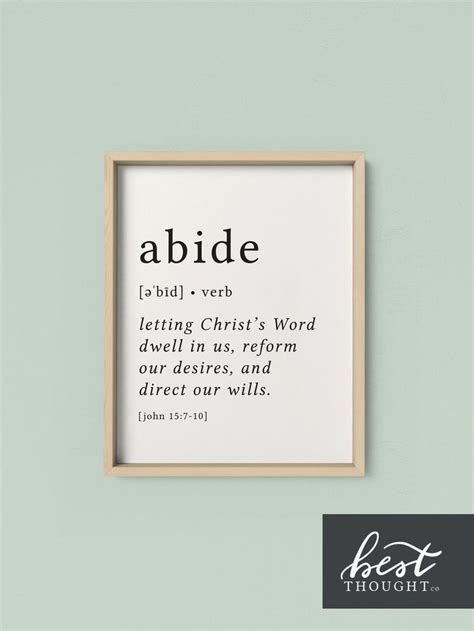 Abide Print Definition Print Bible Print Abide With Me Etsy