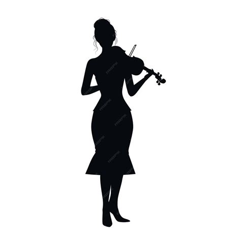 Silueta De Violinista Músico Tocando Violín Hombre Y Mujer Tocando