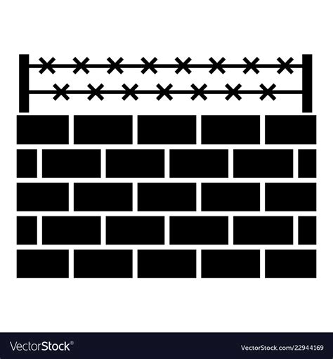 Brick Wall Border Icon Simple Style Royalty Free Vector