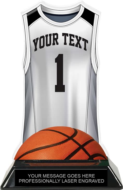 Basketball Jersey Colorix-T Acrylic Trophy- White | Trophy Depot