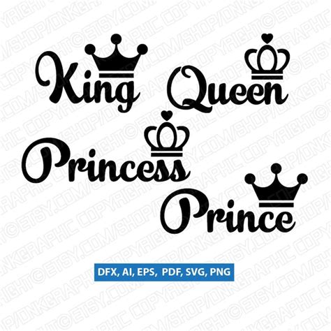 King Queen Prince Princess Dad Son Mom Daughter Father Mother Etsy