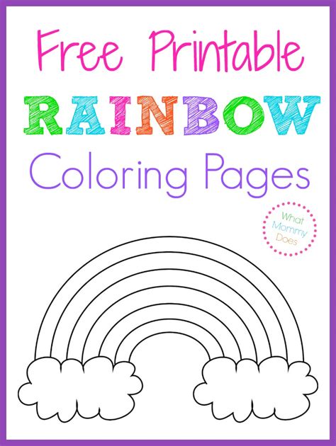 Rainbow Printable Coloring Page 50 Best Rainbow Coloring Pages To