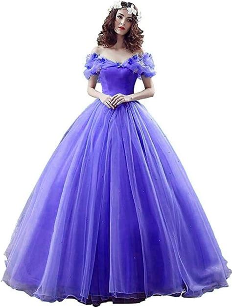 Oidkalad Elegant Tulle Purple Ball Gown Lace Up Evening Dress Off The