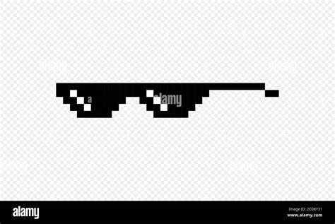 Thug Life Glasses Icon Pixel Goggles Vector On Isolated White Background Eps 10 Stock Vector