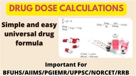 Drug Dose Calculations Simple And Easy Universal Drug Formulabfuhs