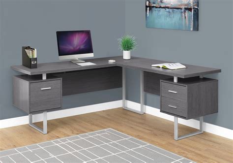 71 Grey Leftright Facing Corner Desk W Drawers