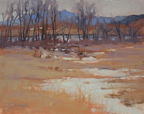 Snow Remnants X Barbara Jaenicke Landscape Paintings Winter