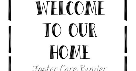 Free Printable Foster Care Binder For Documentation Of The New Child In