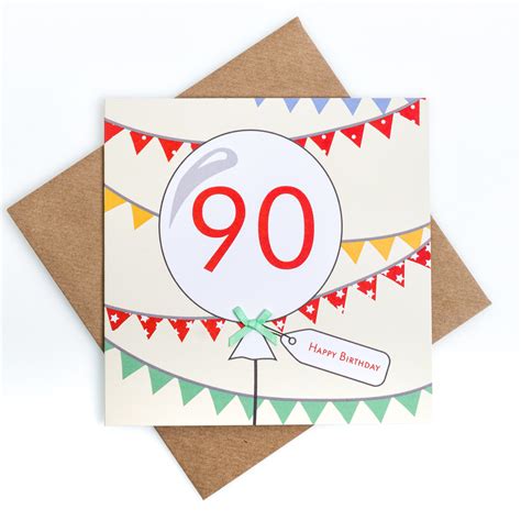 90th Birthday Card Handcrafted In Ireland Cuando