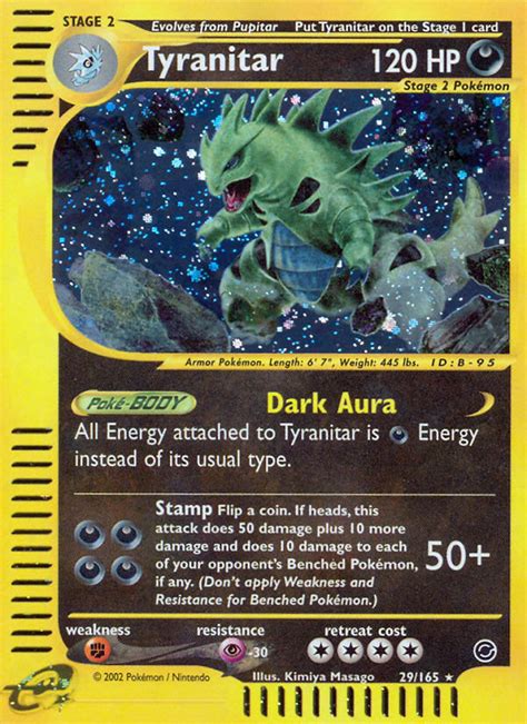 This pokemon can be captured after defating it in a raid battle by using a raid pass. Tyranitar 29/165 - Expedition Base Set - e-Card - Pokemon Trading Card Game - PokeMasters