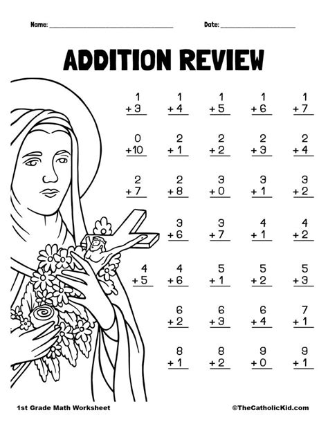 Pin On Catholic Themed 1st Grade Math Worksheets