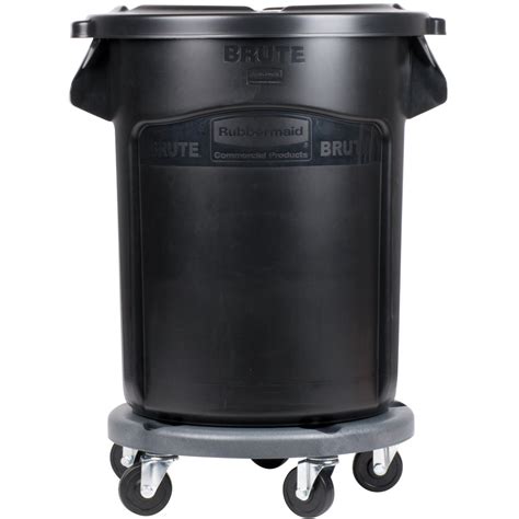 Rubbermaid BRUTE 20 Gallon Black Executive Round Trash Can With Lid And