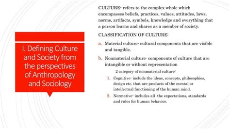 Chapter 2 Defining Culture And Society From The Perspective Of Anthropology And Sociology Ppt