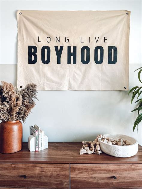 Long Live Boyhood Banner 36 X 48 Etsy House Frame Bed Boys Room