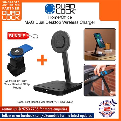 Quad Lock Mag Dual Desktop Wireless Charger Quad Lock Golfstroller
