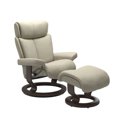 Stressless Magic M Classic Base Recliner With Ottoman Tracys