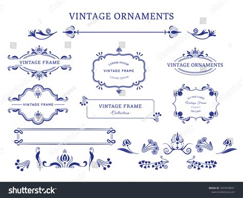 Ornate Frames Scroll Elements Vector Illustration Stock Vector Royalty