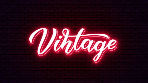 Vintage Hand Drawn Neon Lettering 1213219 Vector Art At Vecteezy