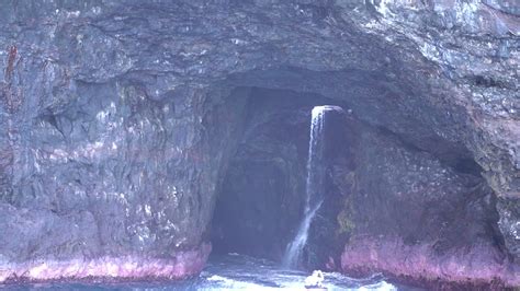 Sea Cave Waterfall On Na Pali Coast Youtube