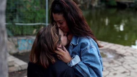 Cute Lesbian Couple Kissing Affectionate Lesbian Couple Kissing Scene At Beach Vs24 Media
