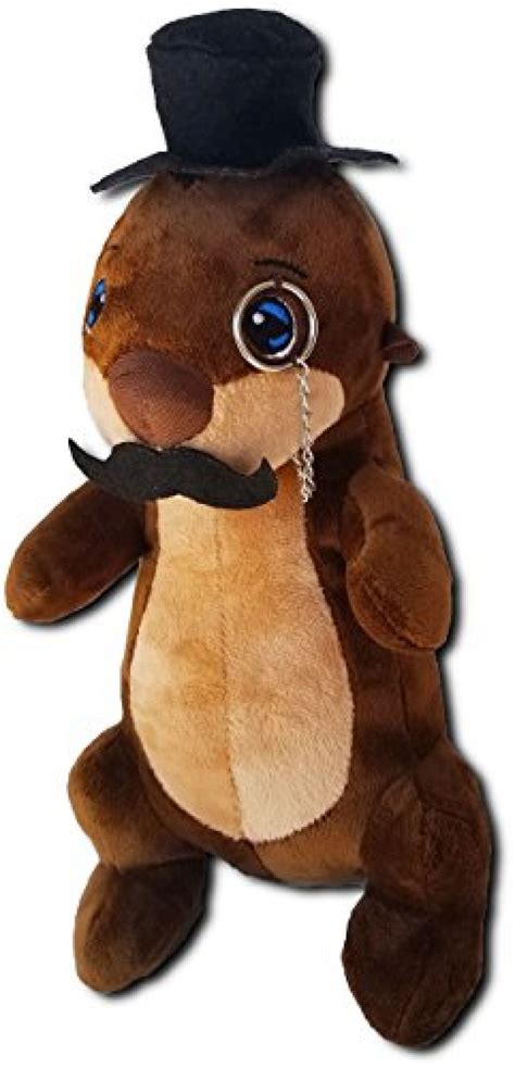 The sea otter is easy to identify from its long body, short snout, flat tail, and small beady eyes. Kimler Cute Fancy Otter Plush with Mustache, Top Hat, and ...