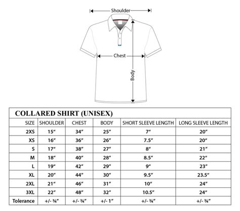 Uk Polo T Shirt Size Chart Toffee Art