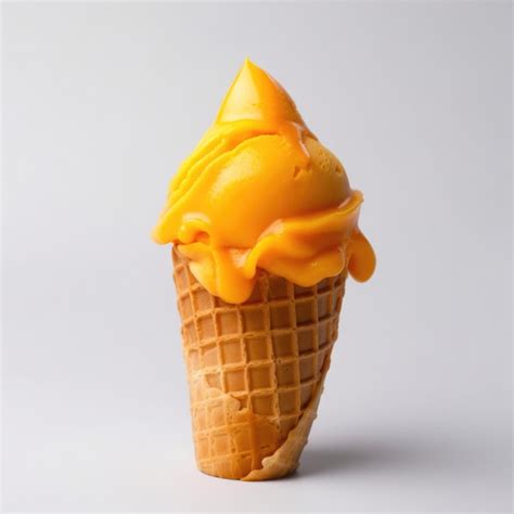 Premium Ai Image An Orange Ice Cream Cone With A Cone On It