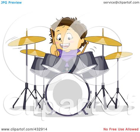 Royalty Free Rf Clipart Illustration Of A Happy Boy Learning To Play