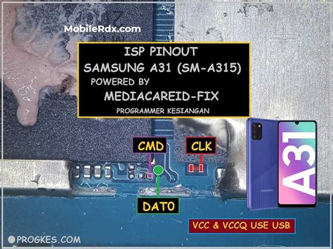 Samsung Galaxy A31 A315 ISP EMMC PinOUT Test Point