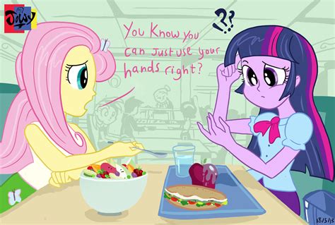 Fluttershy And Twilight Sparkle Equestria Girls Drawn By