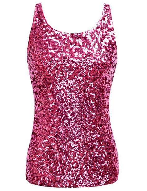 A Women S Tank Top With Pink Sequins